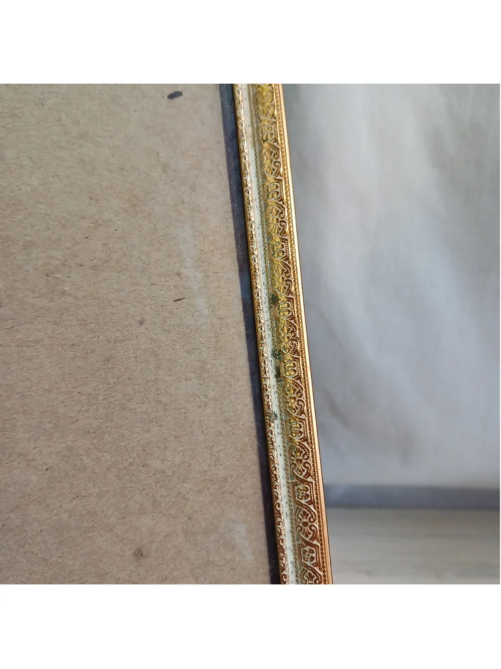 Vintage Gold Tone Picture Frame 8x10 Easel Style Red Velvet Back MCM